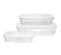 Tontarelli Set 3 Pezzi Contenitori Frigobox Rettangolari Trasparenti