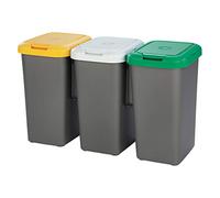 Tontarelli Set di 3 carte per riciclaggio, carta, grigio, 25 l