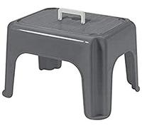Tontarelli TON723 Sgabello con Maniglie, Grigio, 38 x 30 x 24