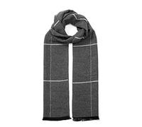 tonten Sciarpa invernale classica da uomo in lana australiana Sciarpe a righe leggere lavorate a maglia a quadri caldi con confezione regalo (Grigio)