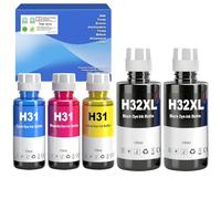 TONTINTA 31 Bottiglie Inchiostro 32XL Nero Compatibile per 315 319 455 515 516 530 555 558 559 570 655 670 790 5105 7005 7006 7305 7306 7605 415 Stampanti (5 Confez, 2 Nero, 1 Ciano Magenta Giallo)