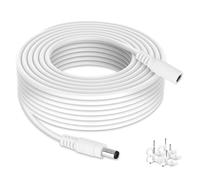 Tonton Cavo di prolunga CC 10 metri (30 piedi) 2,1 mm x 5,5 mm Compatibile con cavo adattatore 12 V CC Cavo di prolunga splitter CC per telecamera di sicurezza CCTV Unità singola DVR (bianco)