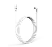 Tonton Cavo di prolunga DC 0,5 m, 12 V, 5,5 mm x 2,1 mm, angolo retto di 90 gradi, a forma di L, supporta DC 5 V, 6 V, 9 V, 12 V, 24 V, per telecamere di sorveglianza, DVR, NVR, ecc. Bianco 50 cm