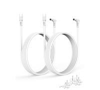 Tonton Cavo di prolunga DC da 5 m, 2 pezzi, 5,5 mm x 2,1 mm, angolo retto di 90 gradi, cavo DC a forma di L, per telecamere di sorveglianza, illuminazione a strisce, ecc., bianco, 5 m (confezione da