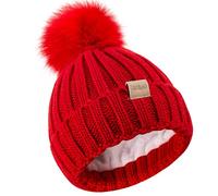 Tontuland Children's Winter Warm Pompom Hat Fleece Lined Knit Beanie for Kids Aged 3-15, Boys And Girls
