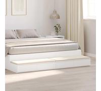 Tonture Cassetto letto bianco 180 x 36,5 x 16,5 cm, resistente materiale in legno con 4 cassetti, per camera da letto, letto, letto, cassettiera sotto il letto