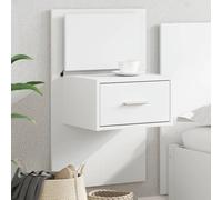 Tonture Comodino da parete con illuminazione a LED, design moderno fluttuante, materiale in legno bianco per camera da letto e soggiorno, massimizzare lo spazio