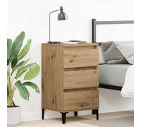 Tonture Comodino in rovere artigianale, 40 x 35 x 70 cm, in legno per camera da letto, tavolino con 3 cassetti, comodino durevole per riporre la zona notte