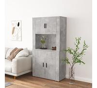 Tonture Highboard grigio cemento, materiale in legno, 80 x 33 x 70 cm, credenza con supporto, spazio per soggiorno, corridoio, cucina, materiale durevole, resistente all'umidità