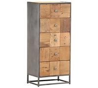 Tonture Mobile con cassetti, 45 x 30 x 100 cm, in legno massello vecchio, credenza in legno riciclato per soggiorno, sala da pranzo, corridoio, stabile, marrone