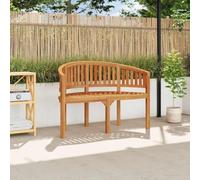 Tonture Panca da giardino in legno massiccio di teak, 120 cm, con schienale e braccioli, resistente alle intemperie, per terrazza, balcone, esterno, robusta e durevole, come seduta per esterni