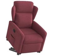 Tonture Poltrona relax elettrica con supporto per alzarsi, tessuto rosso vinaccia, funzione di riposo manuale, comoda poltrona TV per soggiorno, camera da letto, portata 110 kg