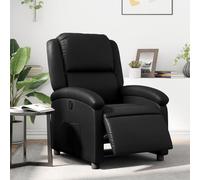Tonture Poltrona relax elettrica nera in ecopelle per soggiorno, poltrona televisiva con motore, comoda funzione sdraiata, comoda sedia singola, portata 110 kg