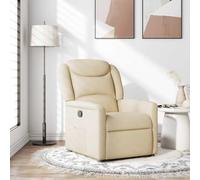 Tonture Poltrona relax in tessuto crema, poltrona reclinabile regolabile con funzione manuale, morbida imbottitura per soggiorno, camera da letto, camera da lettura, confortevole esperienza di seduta