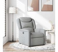 Tonture Poltrona relax in tessuto grigio chiaro, funzione di riposo manuale, schienale regolabile, comoda esperienza di seduta per soggiorno, camera da letto, angolo lettura, poltrona imbottita per