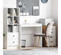 Tonture Scrivania bianca 80 x 40 x 76 cm, materiale in legno, compatta per computer per casa, ufficio, camera da letto, studio, ideale per scrivere e studiare