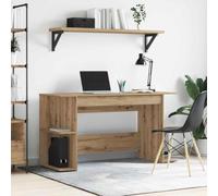 Tonture Scrivania in legno di quercia artigianale 140 x 50 x 75 cm, design moderno, con mensola, ideale per casa, ufficio, studio, lavoro informatico