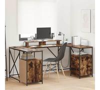 Tonture Scrivania incenso 182 x 101 x 87,5 cm, materiale in legno, con 4 cassetti, luce LED integrata, gestione dei cavi per ufficio, studio, camera da letto, casa, ideale per lavoro, apprendimento
