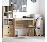 Tonture Scrivania Sonoma rovere 90 x 50 x 76 cm, materiale in legno, scrivania per computer per ufficio, camera da letto, studio, scrivania versatile per scrivere, studiare, lavorare a casa