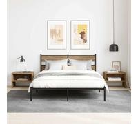 Tonture Set di 2 comodini in rovere artigianale, 40 x 40 x 30 cm, effetto rustico con ripiano, tavolino versatile per camera da letto e soggiorno, costruzione in legno durevole
