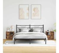 Tonture Set di 2 comodini per affumicatura, 50 x 34,5 x 50 cm, moderno tavolino in legno con illuminazione a LED, spazio versatile per camera da letto e soggiorno