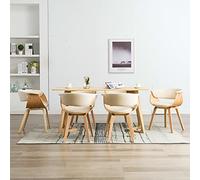 Tonture Set di 6 sedie da sala da pranzo, in ecopelle e legno piegato, 59,5 x 51 x 72 cm, moderne, comode, per sala da pranzo e soggiorno, alta stabilità