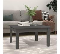 Tonture Tavolino da caffè grigio 55 x 55 x 30 cm, legno massello di pino, moderno tavolino per soggiorno, design rustico, struttura in legno resistente, versatile per la casa