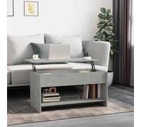 Tonture Tavolino da caffè grigio cemento 102 x 50 x 52,5 cm, materiale in legno, ripiano regolabile, per soggiorno, design moderno, robusto, resistente all'umidità