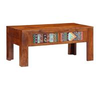 Tonture Tavolino da salotto, 90 x 50 x 40 cm, legno massello di acacia, marrone miele, rettangolare, moderno tavolo da soggiorno con spazio di archiviazione, robusto tavolo in legno per casa, mobili