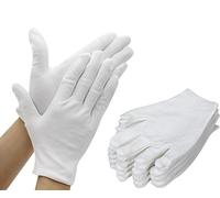 Tonver 12 paia di guanti in cotone, 21,8 cm di grandi dimensioni e spessi riutilizzabili morbido Works guanto per monete gioielli argento ispezione