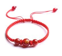 TONXX Bracciale fortunato anno drago cinese Bracciale unisex Bracciale intrecciato Bracciale in corda regolabile Regalo perfetto per donna uomo, As Picture Shows, Red