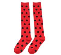 TONXX Calze lunghe a tubo per bambini, a forma di coccinella, a pois, per danza e cosplay, accessori per feste, età 7-12 anni