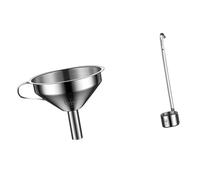 TONXX Imbuto per filtrare olio e succhi da cucina, unico imbuto in acciaio inox con mestolo per filtrare bevande