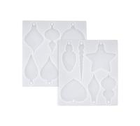 TONXX Stampi in Resina Natalizia Fai-da-Te da 2 Pezzi Stampi in Silicone Unici a Forma di Mini Stelle Luminose Ornamenti per Alberi di Natale Stampi epossidici Artigianato