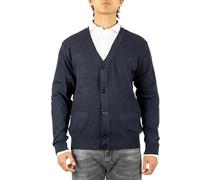 TONY BACKER - Cardigan Uomo in Cotone, Adatto da Indossare sopra T-Shirt, Camicia o Come Sottogiacca Uomo, per Un Look Casual ma Elegante (IT, Testo, M, Regular, Regular, Blu)