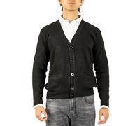 TONY BACKER - Cardigan Uomo in Cotone, Adatto da Indossare sopra T-Shirt, Camicia o Come Sottogiacca Uomo, per Un Look Casual ma Elegante (IT, Testo, 3XL, Regular, Regular, Nero)