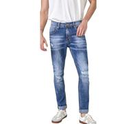 TONY BACKER - Jeans Slim Fit Uomo Elasticizzati, Jeans con Strappi Effetto Schizzi di Vernice, Denim Casual Urban, Blu Grigio, Taglie 42-52 Art. Y627