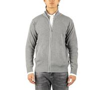 TONY BACKER - Maglione con Zip Uomo, Elegante E Comodo, Cardigan Uomo Leggero Ma Caldo, Adatto per Le Mezze Stagioni, Maglione Uomo 4 Colori (IT, Testo, M, Regular, Regular, Grigio)