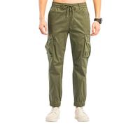 TONY BACKER Pantaloni Cargo Uomo Leggero Estivo Casual Vita Elasticcizata Chiusura con i Lacci 2221 (IT, Testo, S, Regular, Regular, Verde)