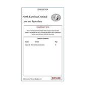Tony Rivers Sr North Carolina Criminal Law and Procedure-Pamphlet 15 (Tascabile)
