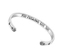 TONY & SANDY Braccialetti ispiratori per donne, adolescenti, ragazze, regali personalizzati per figlia, nipote, mamma, sorella, amici, bracciale in acciaio inossidabile inciso regalo di compleanno