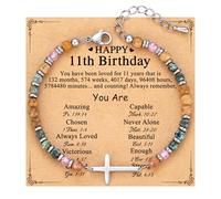 TONY & SANDY Braccialetto con croce cristiana da donna, calza per donne, cresima, battesimo, Pasqua, regalo unico per amici, figlia, mamma, sorella in Cristo, per compleanno Natale, 7.4 Inches