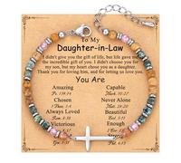 TONY & SANDY Braccialetto con croce da donna, regalo cristiano per donne, cresima, battesimo, Pasqua, regalo unico per amici, figlia, mamma, sorella in Cristo, nipote, compleanno, Natale, 7.4 Inches