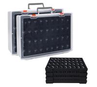 TONYLAIJIANTAO 2 custodie in miniatura robuste per il trasporto di statuette - 144 slot robusta valigia con 2 strati di schiuma, compatibile con Warhammer 40k, Dungeons & Dragons e altro ancora