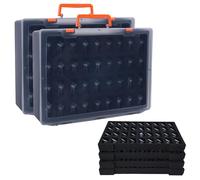 TONYLAIJIANTAO 2 custodie in miniatura robuste per il trasporto di statuette - 144 slot robusta valigia con 2 strati di schiuma, compatibile con Warhammer 40k, Dungeons & Dragons e altro ancora, Nero