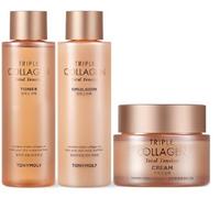 TONYMOLY Triple Collagen Total Tension Set di 3 pezzi - Toner 200 ml, Emulsio...