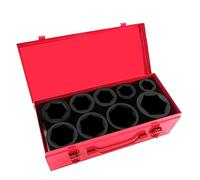 TONYNOL Set di chiavi a bussola a impatto profondo da 2,5 cm, 9 pezzi, 6 punti, misure SAE (1", 1-1/8", 1-1/14", 1-3/8", 1-1/2", 1-5/8", 1-3/4", 1-7/8", 5/8", 1-3/4", 1-7/8", 5/8", 1-5/8", 0,1 cm),