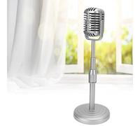 Tonysa Accessorio per Microfono Vintage, Modello di Microfono Vecchio Stile di Simulazione, Set di Microfoni in Stile retrò, Accessori Fotografici con Regolazione Dell'altezza per