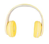 Tonysa Auricolare Bluetooth Elegante Cuffia Wireless Pieghevole Sopra L'orecchio con Riduzione del Rumore per Telefono da Gioco e Laptop con Luce Colorata (YELLOW)