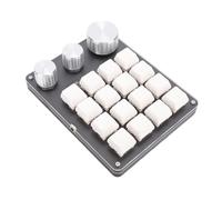Tonysa Macro Pad Programmabile 16 Chiave con 3 Manopole, Tastiera per Scorciatoia Personalizzabile, Retroilluminazione LED, Tipo e Play e Play Type C Cablato per il Design/fotoriting (WHITE)